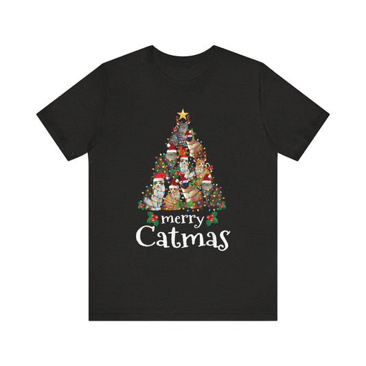 Merry Catmas Funny Cat Mom Cat Dad Christmas Cat T-Shirt