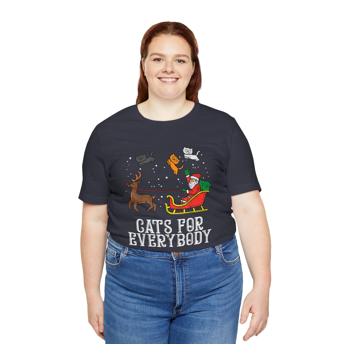 Cats For Everybody Christmas Cat Funny Xmas Santa T-Shirt