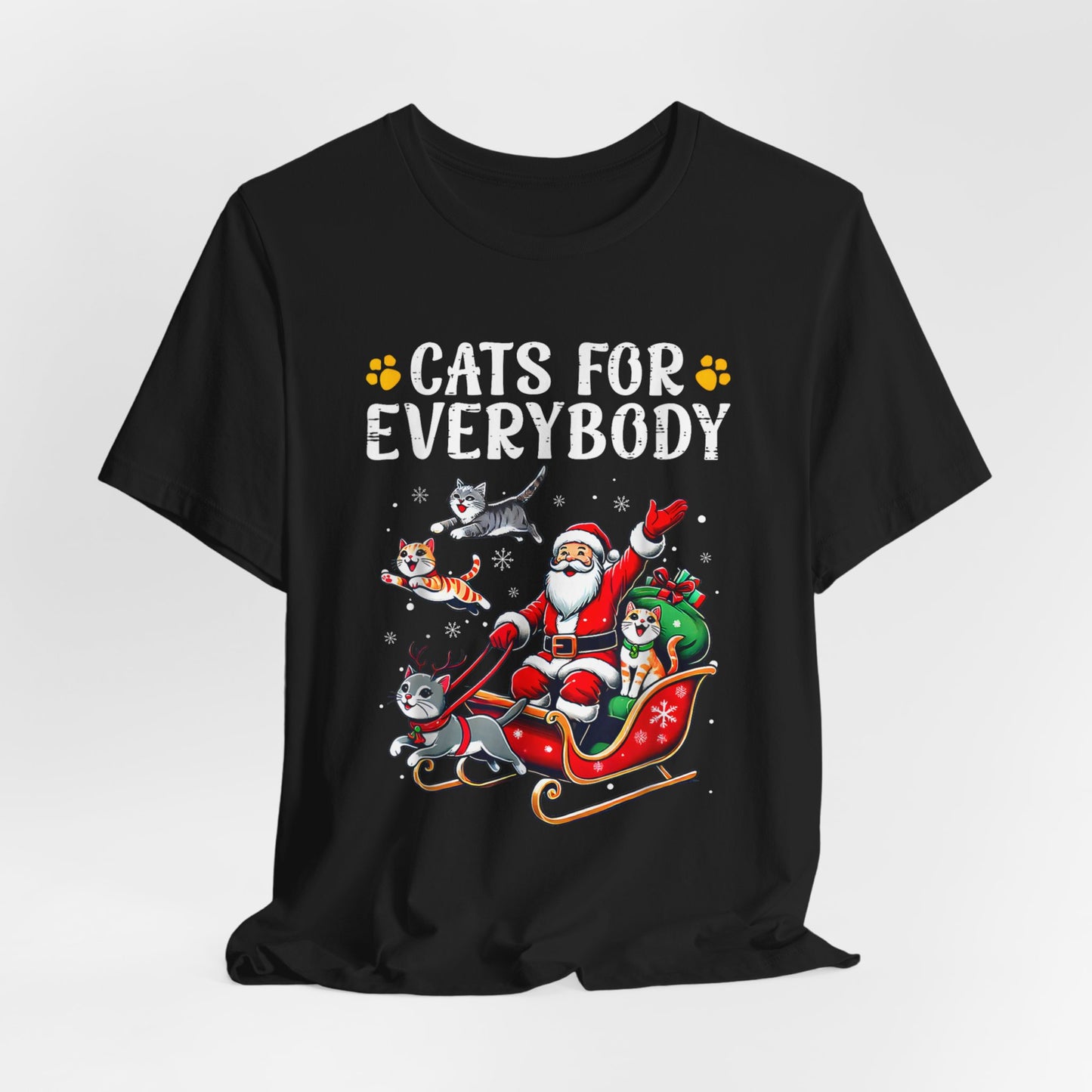 Cats For Everybody Christmas Cat Funny Xmas Santa T-Shirt