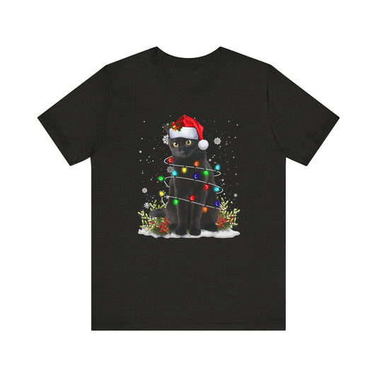 Black Cat Christmas Santa Hat Funny Meowy Cats Christmas Matching Pajamas