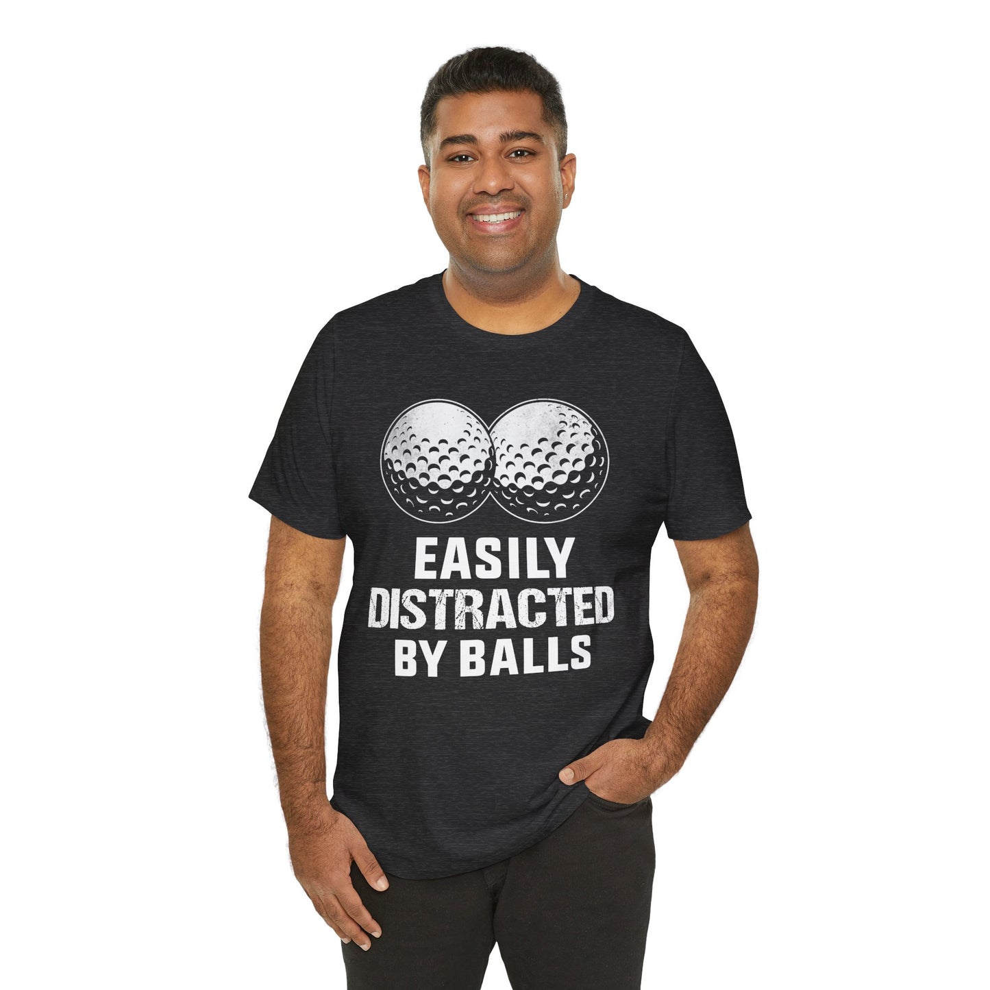 Funny Easily Distracted by Balls golf lover T-shirt