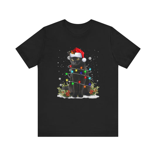 Black Cat Christmas Santa Hat Funny Meowy Cats Christmas Matching Pajamas