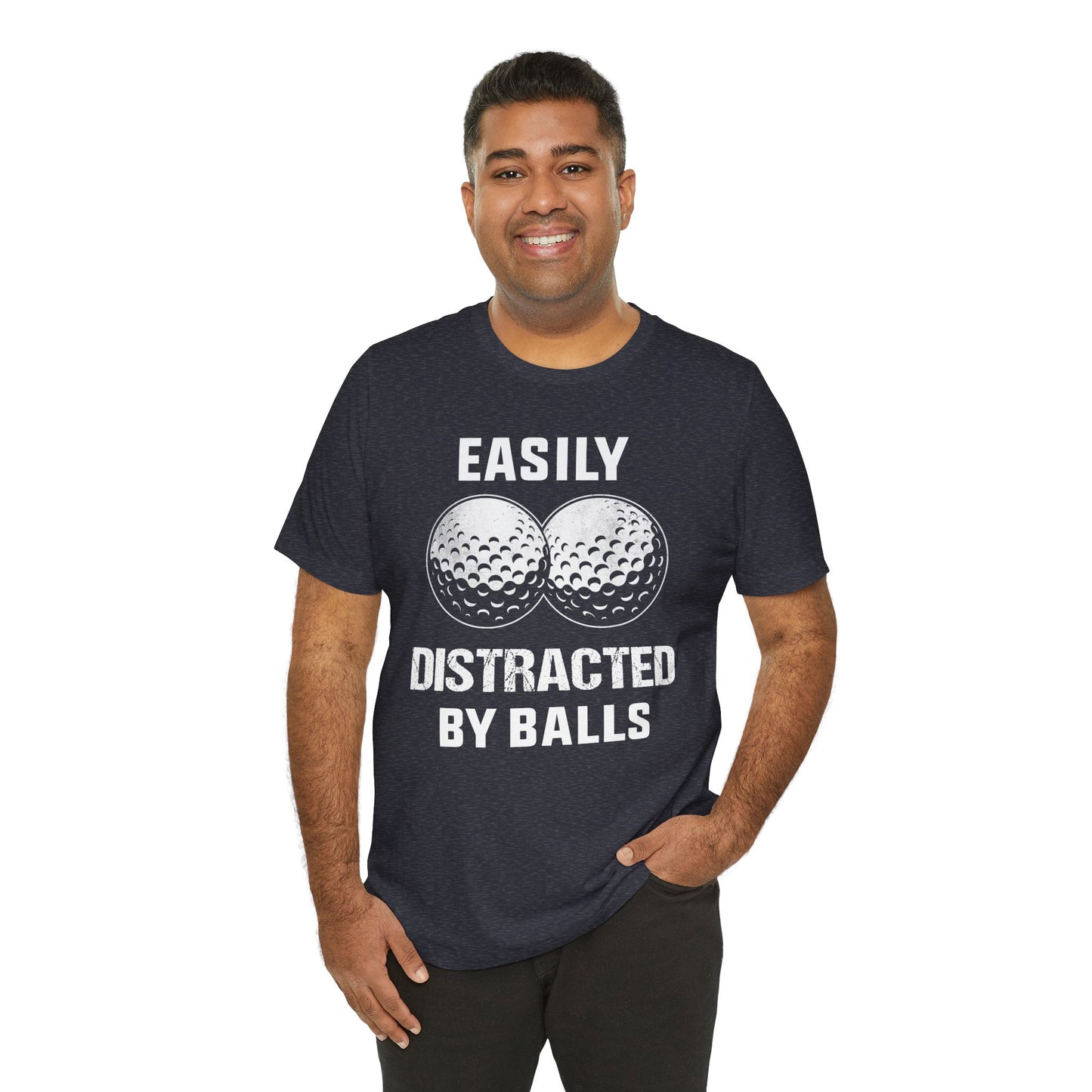 Funny Easily Distracted by Balls golf lover T-shirt