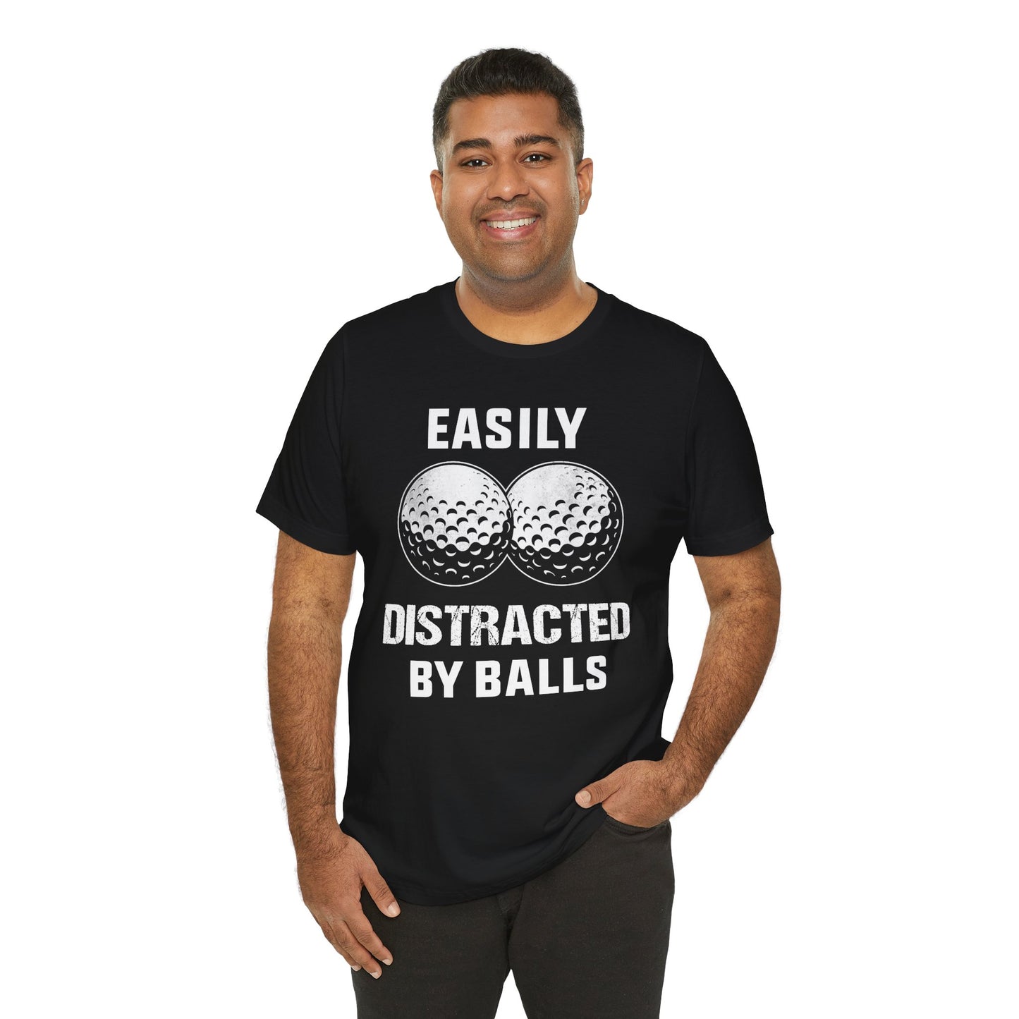 Funny Easily Distracted by Balls golf lover T-shirt