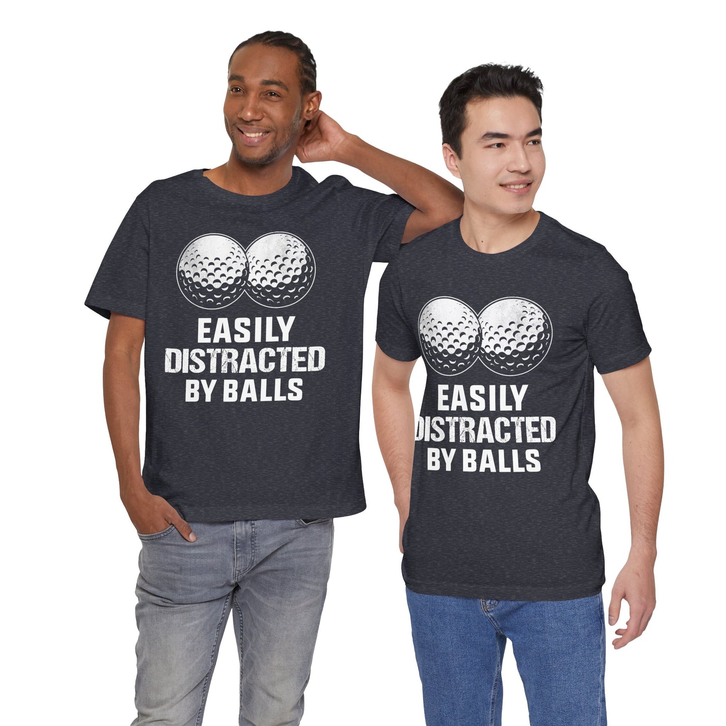 Funny Easily Distracted by Balls golf lover T-shirt