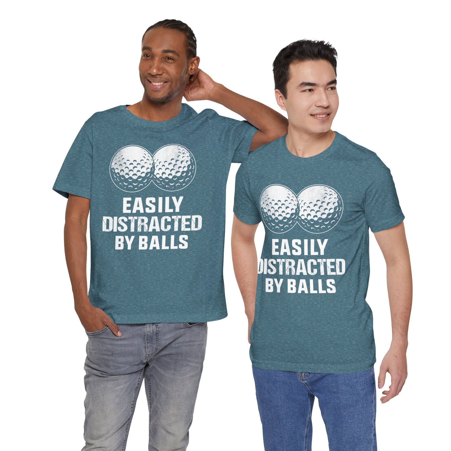 Funny Easily Distracted by Balls golf lover T-shirt