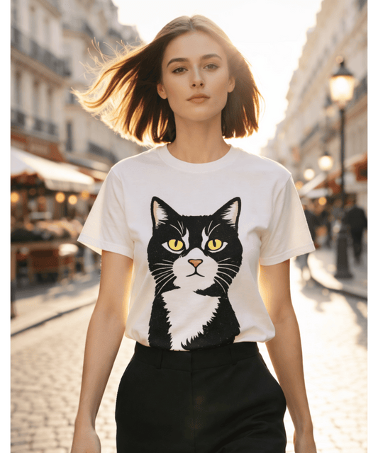T-shirt Chat Stylé – Cat Face Design | Idée Cadeau pour Cat Lovers