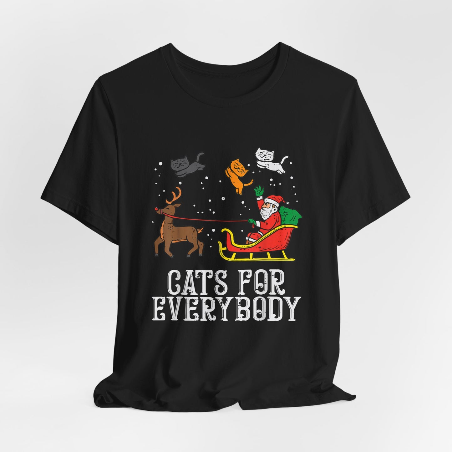 Cats For Everybody Christmas Cat Funny Xmas Santa T-Shirt