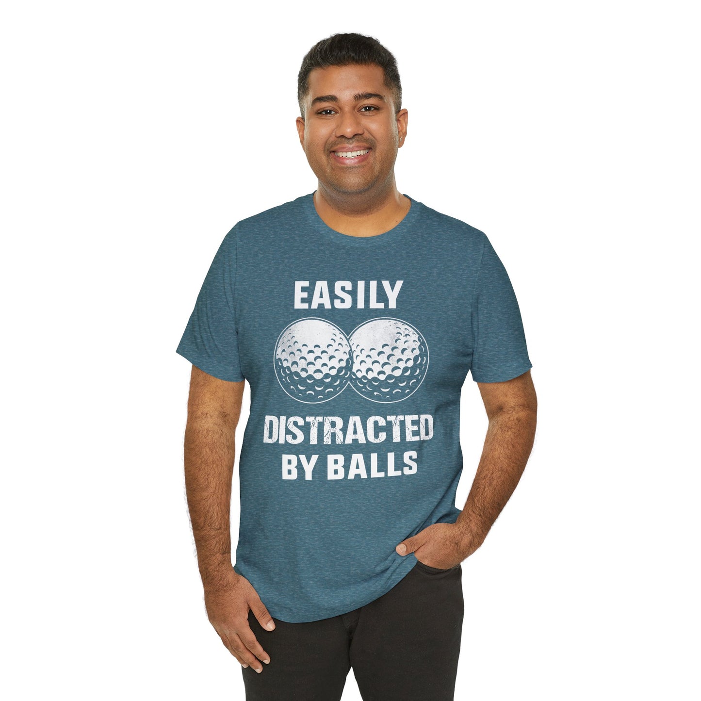 Funny Easily Distracted by Balls golf lover T-shirt