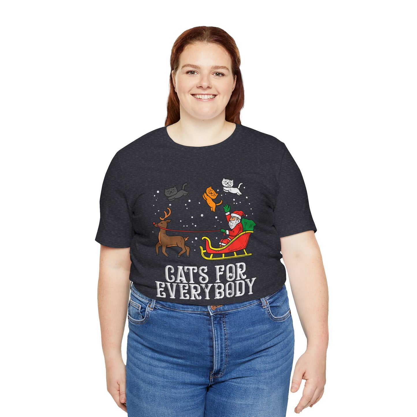 Cats For Everybody Christmas Cat Funny Xmas Santa T-Shirt