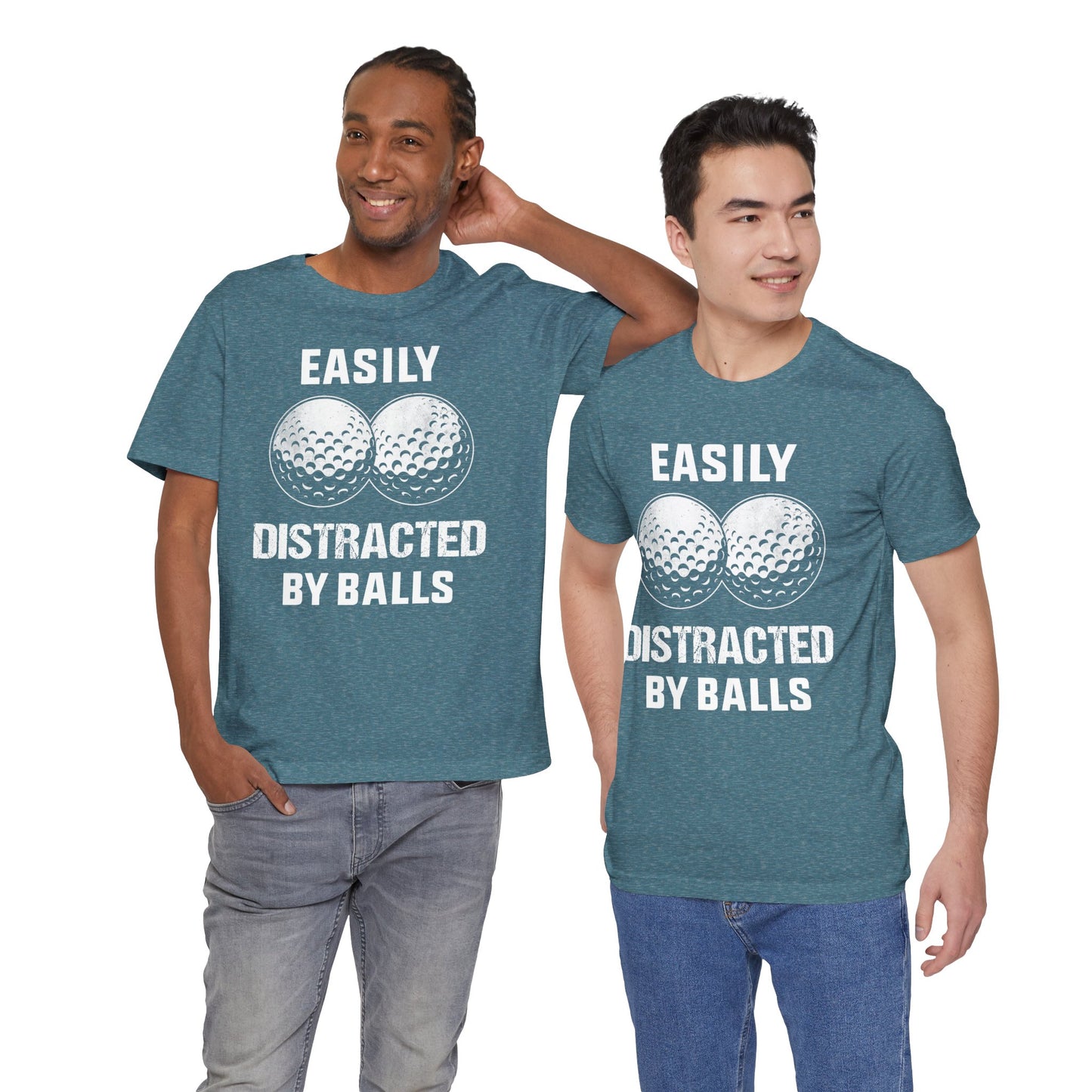 Funny Easily Distracted by Balls golf lover T-shirt