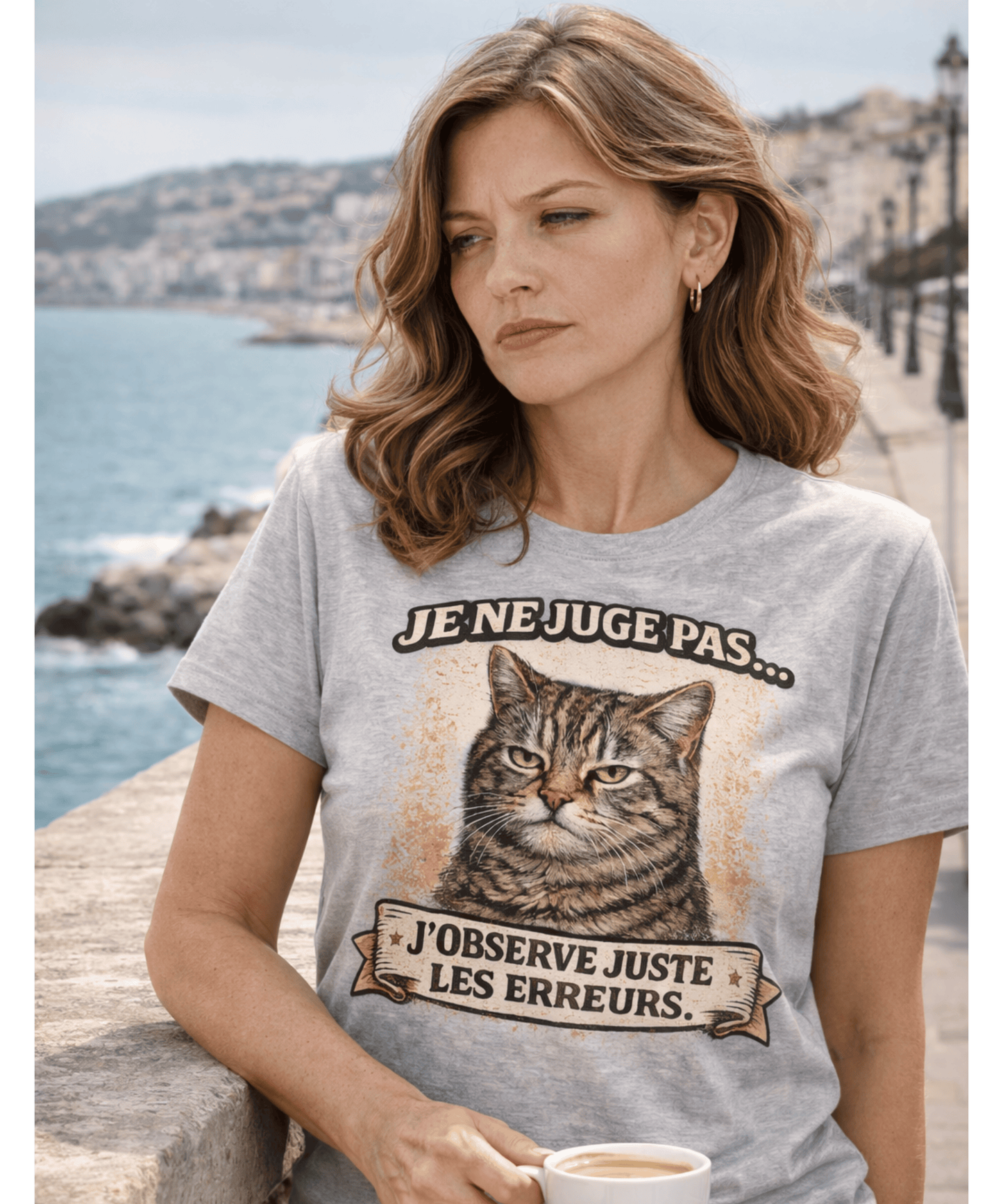 T-Shirt Chat Drôle – Je Ne Juge Pas, J’Observe Juste les Erreurs