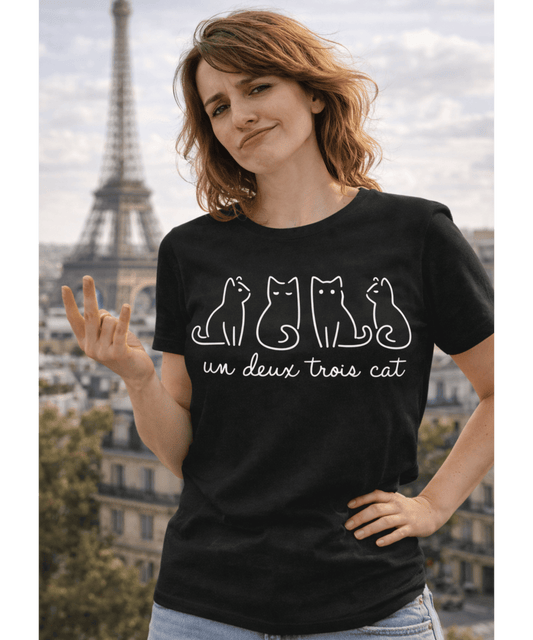 Un Deux Trois Cat T-Shirt | Funny French Cat Lover Shirt